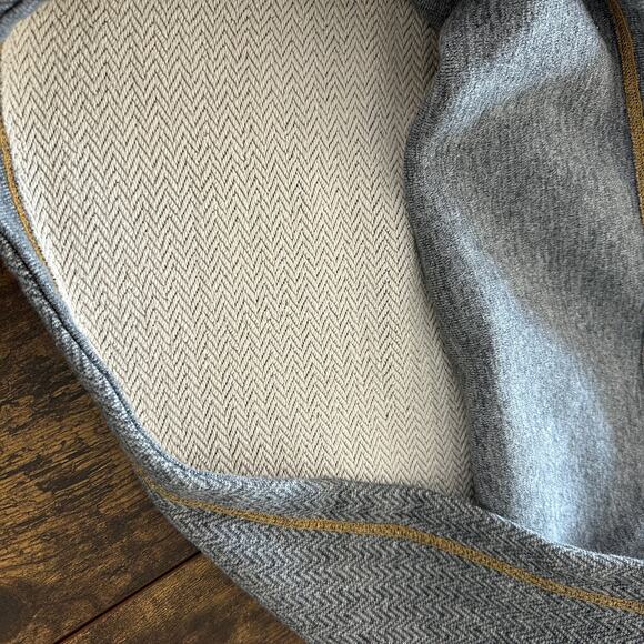 Carbon 2 Cobalt Sartorial Herringbone Knit Hoodie Large 1/4 Zip Elbow Patch - Picture 5 of 9